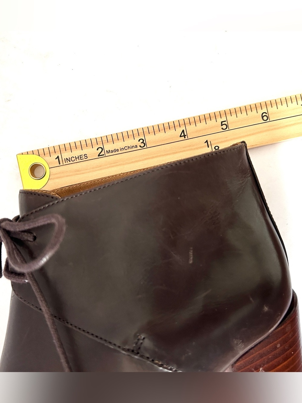 Veronique Branquinho Ankle Boots Brown Leather Heels Poetcore Size IT38.5 US 8.5 - Picture 12 of 15